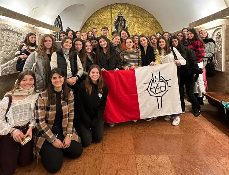 Los chicos y chicas del ECYD de Sevilla que hicieron su Alianza con Jesús en Roma